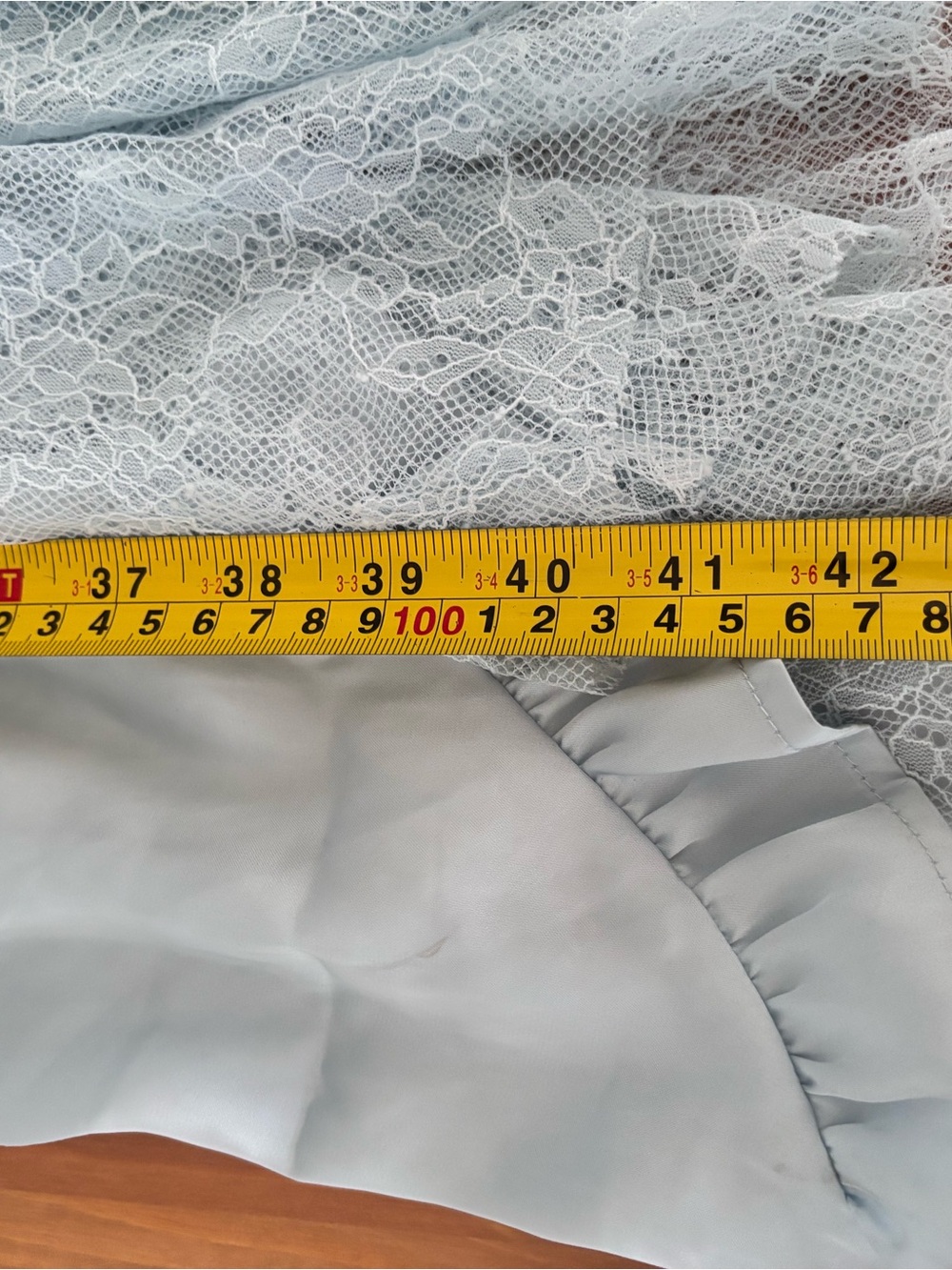 Francesca's Collections Powder Blue Ruffle Lace Maxi Dress - Picture 8 of 8